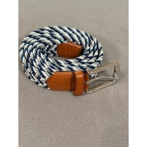 Men’s Braided Belt- Blue/ White/ Gray- 49”